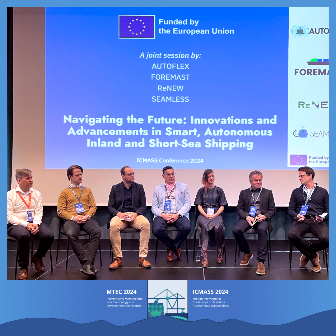 seamless_heu's tweet photo. Proud to bring together top minds in autonomous shipping at #ICMASS! Experts from #AUTOFLEX, @FOREMAST_EU, @ReNEW_Waterways & @seamless_heu shared insights on advancing tech & #logistics automation. Thanks to our panelists! 🔗 https://t.co/V2dJRctD7w https://t.co/YLVK4zm5FZ