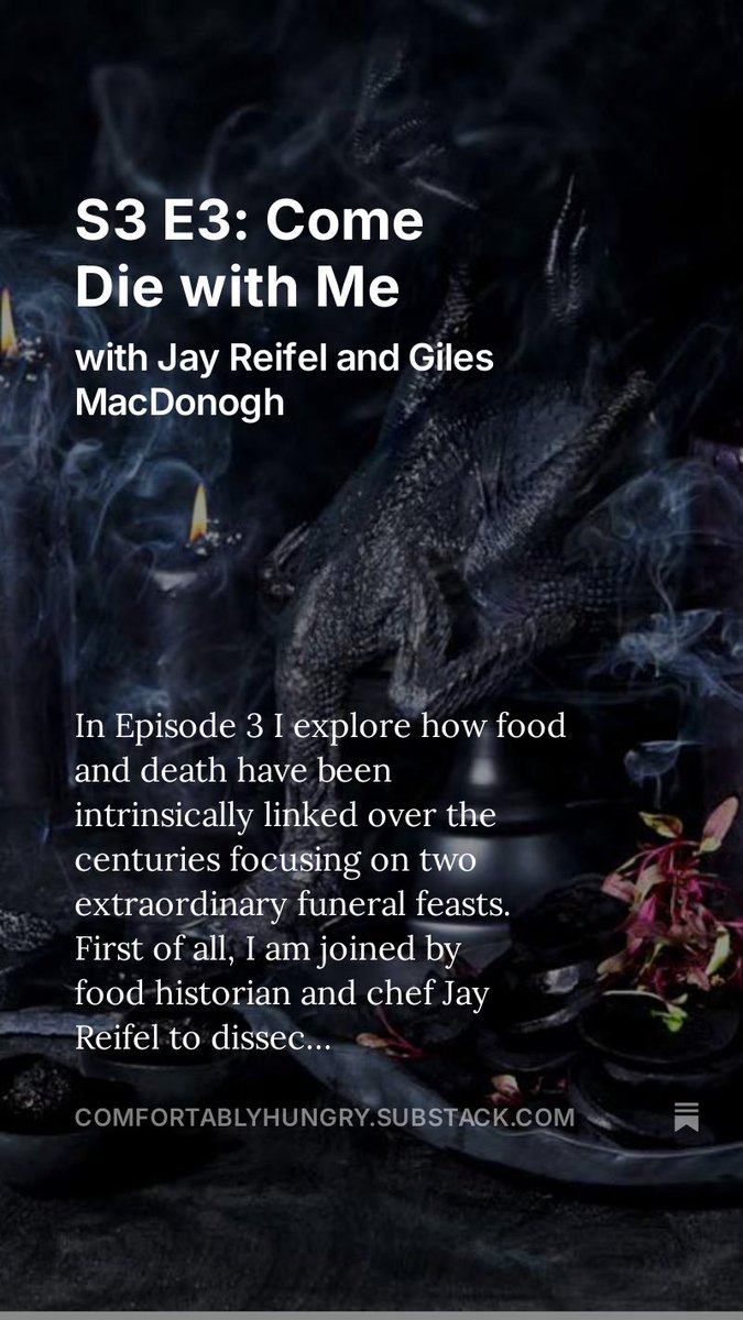 sam bilton (@mrssbilton) on Twitter photo Episode 3 of the Comfortably Hungry podcast is out featuring <a href="/GilesMacDonogh/">Giles MacDonogh</a> & Jay Reifel where we discuss funeral banquets.
Link in bio. Episode 3 of the Comfortably Hungry podcast is out featuring <a href="/GilesMacDonogh/">Giles MacDonogh</a> & Jay Reifel where we discuss funeral banquets.
Link in bio.