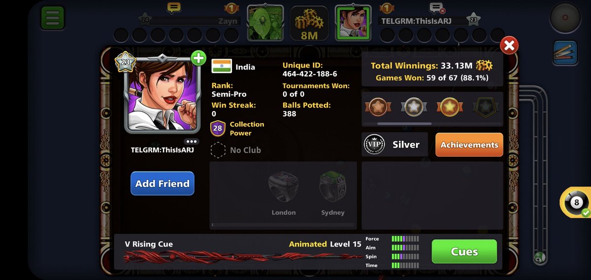 Fut22Elite's tweet photo. @8ballpool please ban all these hackers, spoiling the game for everyone,making unbeliveable shots which human mind cant think in few seconds, please go through their IDs and ban them asap! https://t.co/H3yF9J1iY3