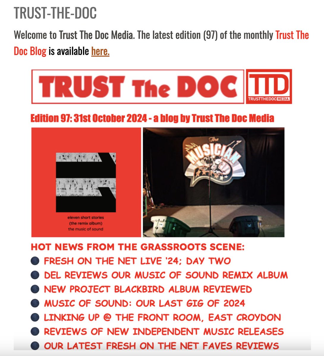 Neil March (Trust The Doc Media/ICMP) (@trustthedocuk) on Twitter photo <a href="/MusicOfSoundUK/">The Music Of Sound</a> @ProjBlackMusic <a href="/somehappything/">The Happy Somethings</a> <a href="/adamwedd/">Adam Wedd</a> <a href="/livmiceli/">Olivia Miceli</a> <a href="/LissyTaylor17/">LISSY TAYLOR</a> <a href="/heyivyash/">Ivy Ash 🦋🎶💖</a> <a href="/coupdekat/">kat</a> <a href="/jarvbone/">Carol Jarvis</a> <a href="/longislanduk/">LONG ISLAND</a> <a href="/TheHollowParty/">The Hollow Party</a> <a href="/FragileCreature/">Fragile Creatures</a> <a href="/Blokeacolazero/">Blokeacola</a> ... + in Ed 97 #TrustTheDoc:
<a href="/charleston51/">Charley Stone</a> <a href="/ALTBLKERA/">ALT BLK ERA</a> <a href="/kingfoomusic/">KiNG FOO</a> #Hodges <a href="/fendahlene/">Fendahlene</a> <a href="/HEMPOLICS/">HEMPOLICS</a> <a href="/AKSonline/">AKS | #3Letters</a> #razandafla <a href="/sineadcmusic/">Sinead Campbell</a> <a href="/luckybitches/">Michelle Ward</a> #kizzycrawford #Dalya #sonusanimae #helenahauff <a href="/CeCeXmusic/">CeCe X</a> #shaunamcardle <a href="/arpraxis/">arpraxis</a> <a href="/Sarah_Etheridge/">Sarah Etheridge</a> +..
demerararecords.com/trust-the-doc <a href="/MusicOfSoundUK/">The Music Of Sound</a> @ProjBlackMusic <a href="/somehappything/">The Happy Somethings</a> <a href="/adamwedd/">Adam Wedd</a> <a href="/livmiceli/">Olivia Miceli</a> <a href="/LissyTaylor17/">LISSY TAYLOR</a> <a href="/heyivyash/">Ivy Ash 🦋🎶💖</a> <a href="/coupdekat/">kat</a> <a href="/jarvbone/">Carol Jarvis</a> <a href="/longislanduk/">LONG ISLAND</a> <a href="/TheHollowParty/">The Hollow Party</a> <a href="/FragileCreature/">Fragile Creatures</a> <a href="/Blokeacolazero/">Blokeacola</a> ... + in Ed 97 #TrustTheDoc:
<a href="/charleston51/">Charley Stone</a> <a href="/ALTBLKERA/">ALT BLK ERA</a> <a href="/kingfoomusic/">KiNG FOO</a> #Hodges <a href="/fendahlene/">Fendahlene</a> <a href="/HEMPOLICS/">HEMPOLICS</a> <a href="/AKSonline/">AKS | #3Letters</a> #razandafla <a href="/sineadcmusic/">Sinead Campbell</a> <a href="/luckybitches/">Michelle Ward</a> #kizzycrawford #Dalya #sonusanimae #helenahauff <a href="/CeCeXmusic/">CeCe X</a> #shaunamcardle <a href="/arpraxis/">arpraxis</a> <a href="/Sarah_Etheridge/">Sarah Etheridge</a> +..
demerararecords.com/trust-the-doc