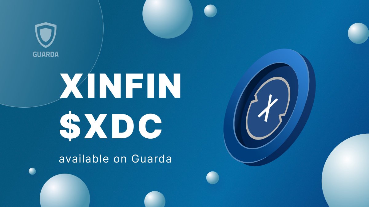 Get started with $XDC on @GuardaWallet! XinFin XDC Network (#XDC ) is an  enterprise-ready, open-source, blockchain protocol specializing in  tokenization for real-world assets & decentralized finance. Manage your # crypto tokens by creating