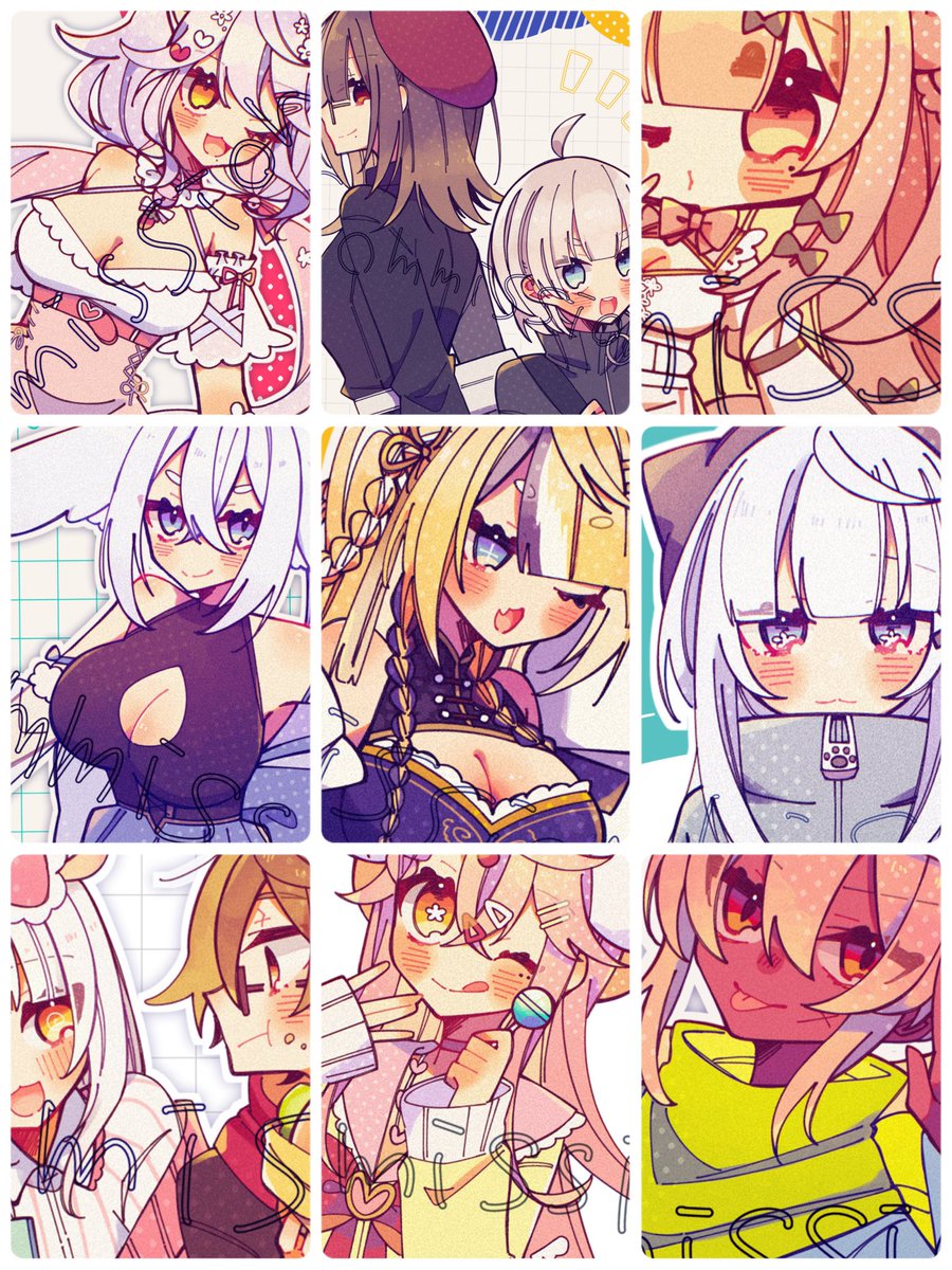 #Skeb 

今月納品分です〜!!めちゃくちゃ描かせていただきました!振り返ってみると女の子パーティーですね 