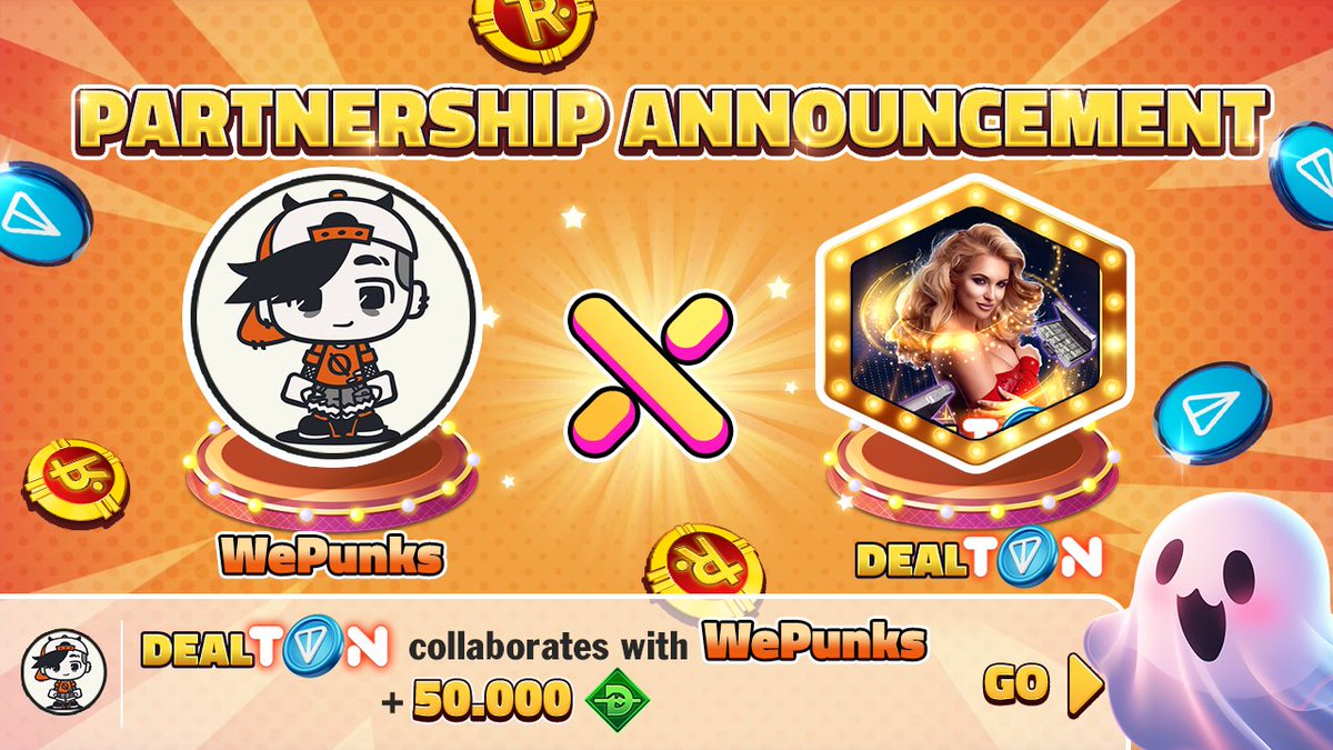 dealtongame's tweet photo. 🎮 PLAY TO AIRDROP
https://t.co/rwMULWwrNA

🚀PARTNERSHIP ANNOUNCEMENT🚀
📣DealTON x WePunks📣

🚀We are thrilled to announce that DealTON has officially partnered with the advanced blockchain project WePunks.

✔️Claim quest in Social Quest: Earn Quest https://t.co/rwMULWwrNA get 50.000 $DOND
✔️Go directly: WePunks https://t.co/NoHBJ7bRmL

⚡️About WePunks:
🤘 WePunks — A Revolutionary Gaming Platform that Values

Dive into the cutting-edge world of WePunks, where gaming meets rebellion — get punked with other 600,000+ active users!
The app also includes staking with up to 450% APY, advertising integrations are also bought for $GONG to support buying pressure.

🌎 Website: https://t.co/rebWpgoFxf
🕊 X: https://t.co/EoGYZ3E2nw
📩 TG: https://t.co/WQrmsV7ilo
🔥 Game: https://t.co/k2y3isJalh OR https://t.co/TKRe4WriVG
📎 WP: https://t.co/bRTgr86VYg

🤝 Together, we are unstoppable! 🤝

#DealTON