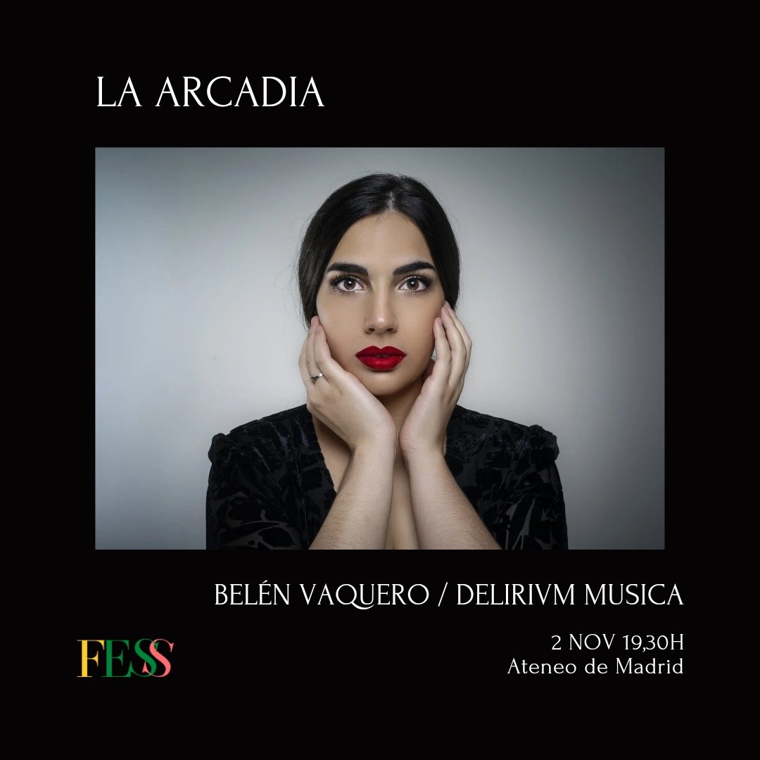 #FESSMadrid
~La Arcadia~
Alessandro Scarlatti
Belén Vaquero, soprano
Delirivm Musica
Juan Portilla, dirección artística

📍Sábado 2 Noviembre 
19,30h
<a href="/ateneodemadrid/">Ateneo de Madrid</a>

Venta anticipada en
silvadesirenas.com

¡No te lo pierdas!🎼

#SilvaDeSirenas #UnEspacioParaElArte