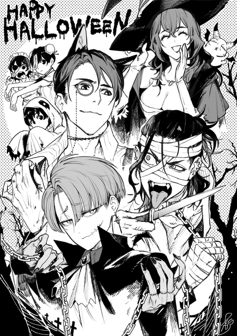 ハロウィンイラスト過去絵👻 