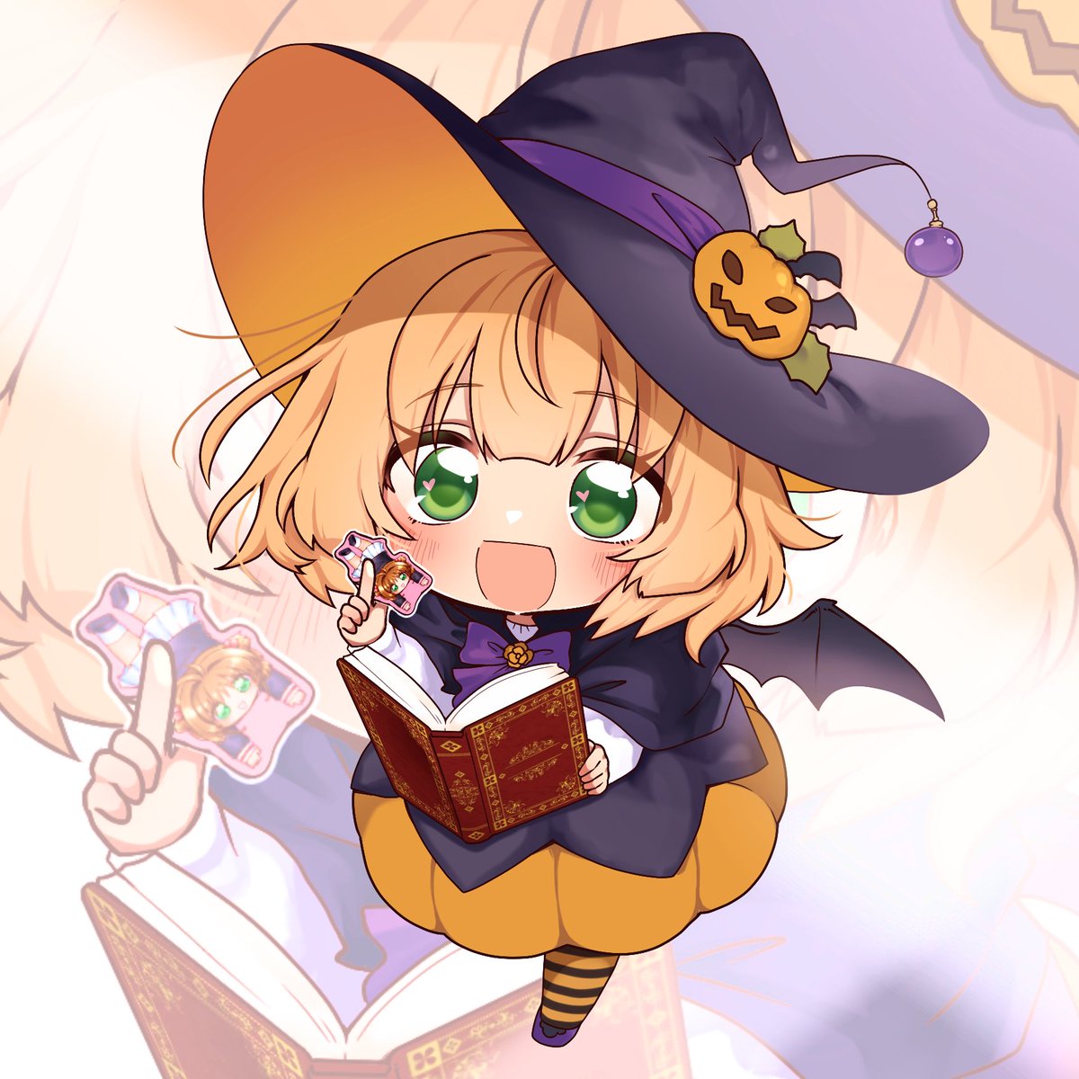 tinkerberryph's tweet photo. Happy Halloween! 🎃 

Our Tinkerberry friend Berry here is all dressed up in her pumpkin best and holding her favorite Sakura bookmark to spread some Halloween magic! 🧡👻  

 How do you celebrate Halloween? https://t.co/U23XXQAa3G