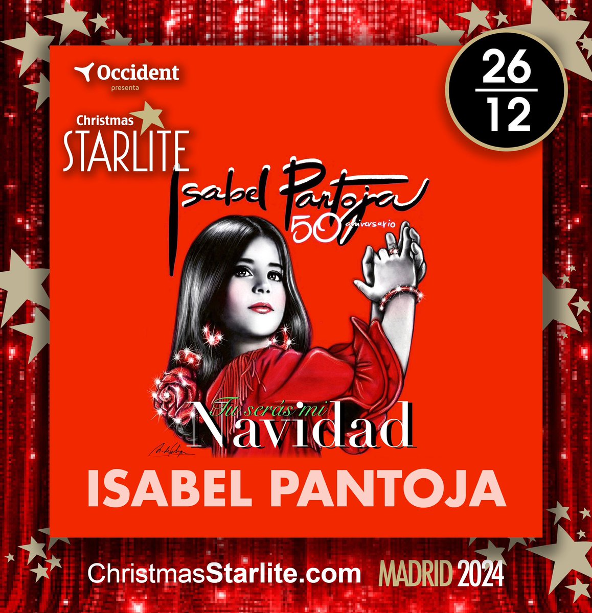 🫣 No hay mejor lugar que #STARLITEChristmas para celebrar 50 años de música 🫣

💃🏻🎟️ YA a la VENTA las ENTRADAS para vivir la vuelta a Madrid de ISABEL PANTOJA

👉🏼: christmasbystarlite.com/eventoconciert…

✍🏼🗓️ Jueves, 26 diciembre a las 21:30