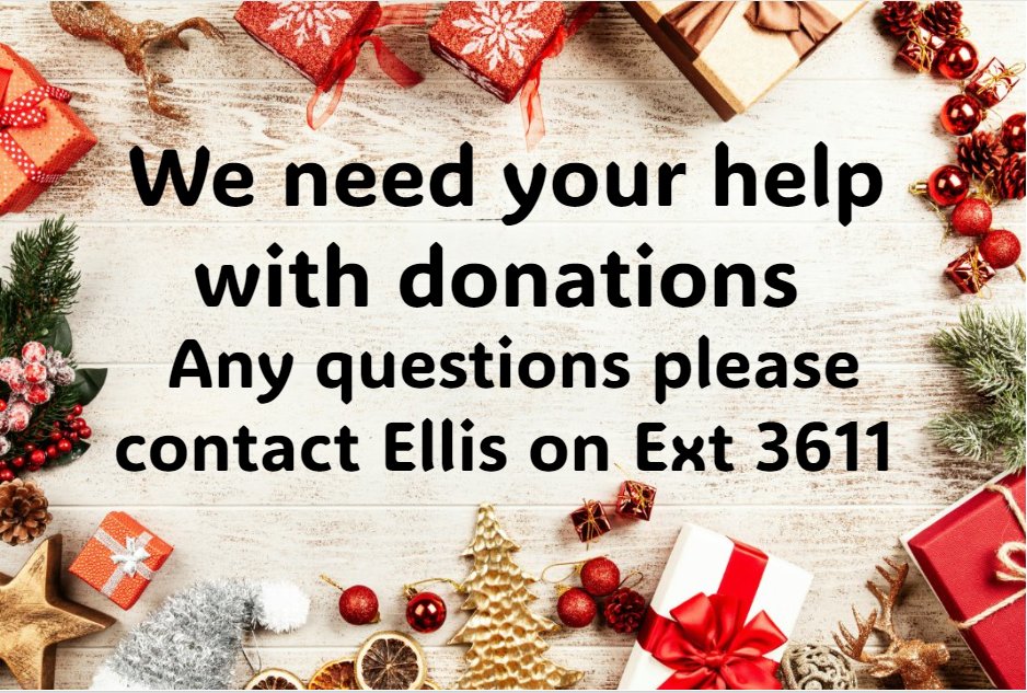 georgina_c4's tweet photo. Is it just me or can I hear bells?
Come and join us for our Christmas events! We will be running a tombola and raffle in the Russell's Hall Main Reception on 5th Dec 08:00-16:00 and 20th Dec 08:00-12:00
The draw for the raffle will take place on 20th December.
Thank you! https://t.co/Ih1tdSUXiY