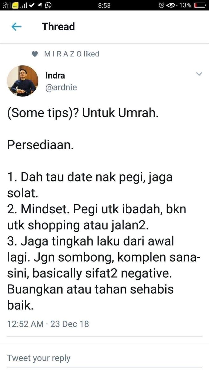 TravelJimat's tweet image. Sapa2 yang ada plan nak pegi umrah. Boleh baca tips2 ni nah. Sangat2 berguna ❤️

Kredit : Indra ardnie