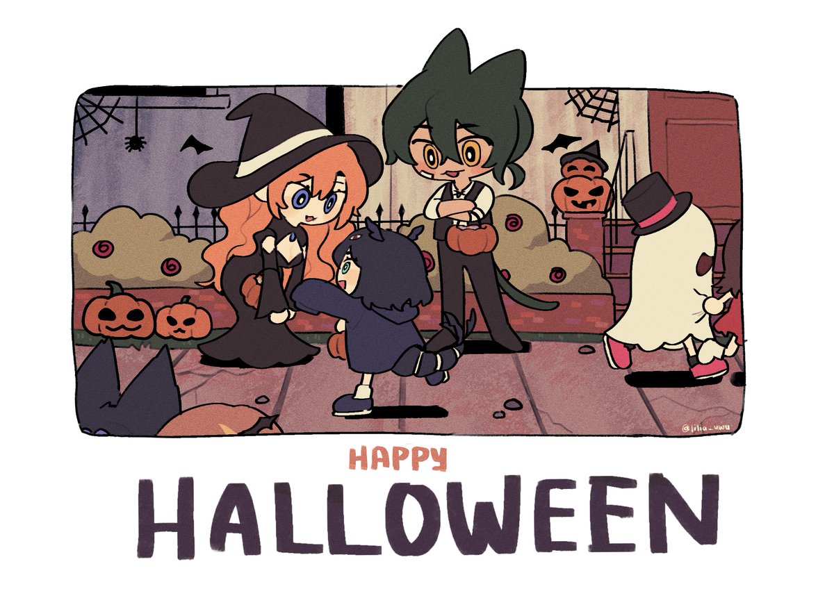 trick or treating ft friends ocs :3 🎃!!