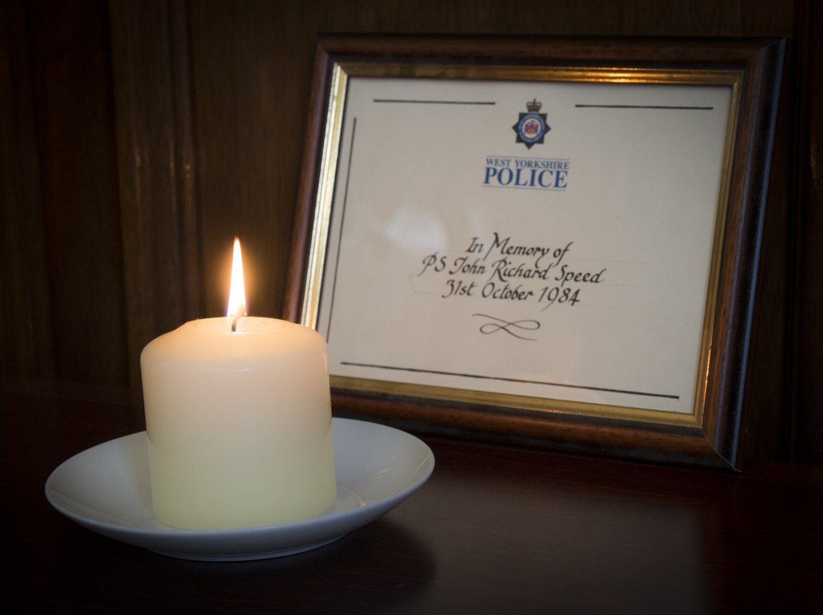 A candle has been lit at our Wakefield HQ in memory of Sgt John Richard Speed who was killed on this day in 1984. #WeWillRemember