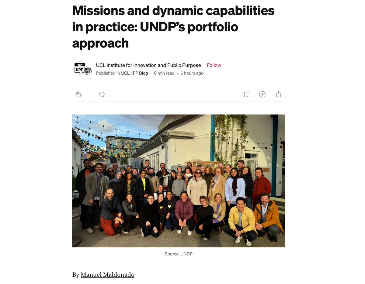 IIPP_UCL's tweet image. 💭How can we bridge the gap between strategy and execution?

IIPP's Manuel Maldonado reflects on the TRANSFORMA Portfolio Bootcamp, learning about the UNDP's portfolio approach and how it puts dynamic capabilities into practical use.

✍️Read his blog post: medium.com/iipp-blog/miss…