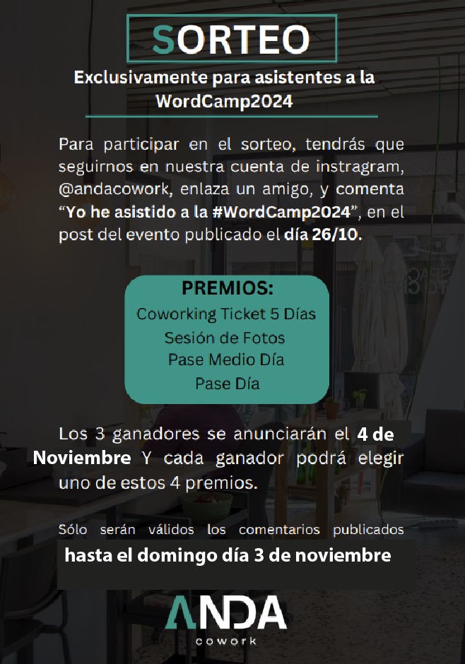 Si has asistido al evento, tendrás aún la oportunidad de participar...
¿Te animas?
instagram.com/p/DBlH5nZIj1y/…

#AndaConNosotros #WCGR24