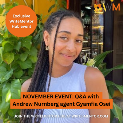 WriteMentor (@writementor) on Twitter photo On Tuesday November 5th 10am, our WriteMentor Hub members have the opportunity to chat to <a href="/nurnberg_agency/">Andrew Nurnberg Associates</a> agent <a href="/gyamfia_o/">Gyamfia Osei (gem-fee-a)</a>, who is developing the agency’s list of #kidlit authors. Join the WriteMentor Hub to take part live or catch up on the recording ↪️ shorturl.at/GYP6i On Tuesday November 5th 10am, our WriteMentor Hub members have the opportunity to chat to <a href="/nurnberg_agency/">Andrew Nurnberg Associates</a> agent <a href="/gyamfia_o/">Gyamfia Osei (gem-fee-a)</a>, who is developing the agency’s list of #kidlit authors. Join the WriteMentor Hub to take part live or catch up on the recording ↪️ shorturl.at/GYP6i