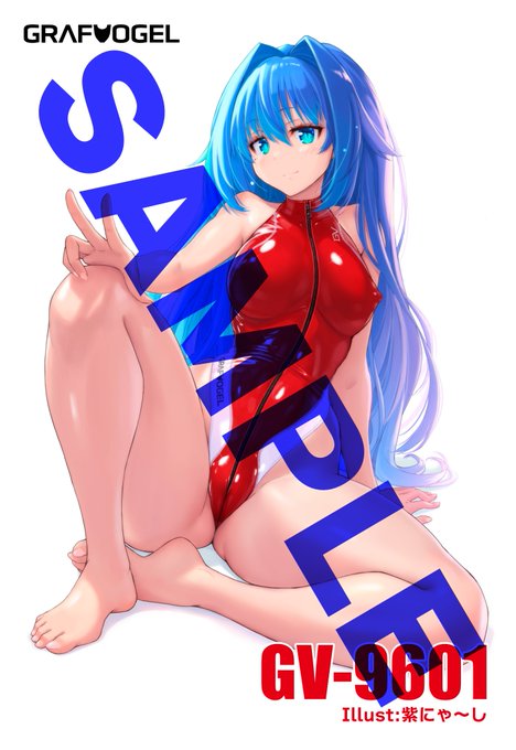 【みずれん新作情報②】
新作水着「GV-9601」をご購入の方にはもれなく、新作オリジナルポストカードをプレゼントいたします!
今回のイラストはなんと!競水・競パン漫画の大御所、紫にゃ～し先生(@murasaki_nyanta)描き下ろしです!
同イラストのタペストリー販売もありますよ! 