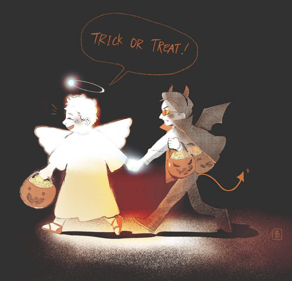 uuu10110's tweet photo. happy halloween😇🤝👿🎃🎃🎃
#GoodOmensFanArt https://t.co/nm26FlGsBF