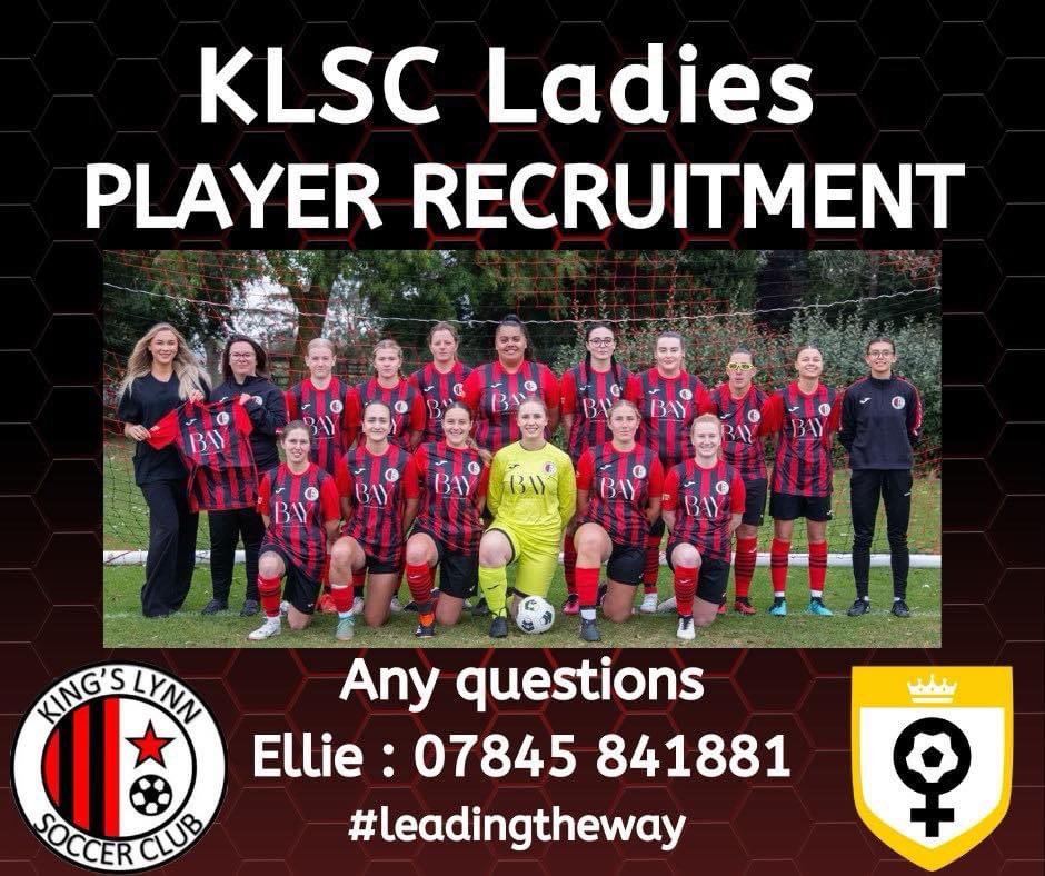The Ladies are looking to strengthen their squad with some extra players. If you’re interested in joining the red and black army, please drop us a DM or contact our Manager Ellie on 07845 841881 ❤️🖤