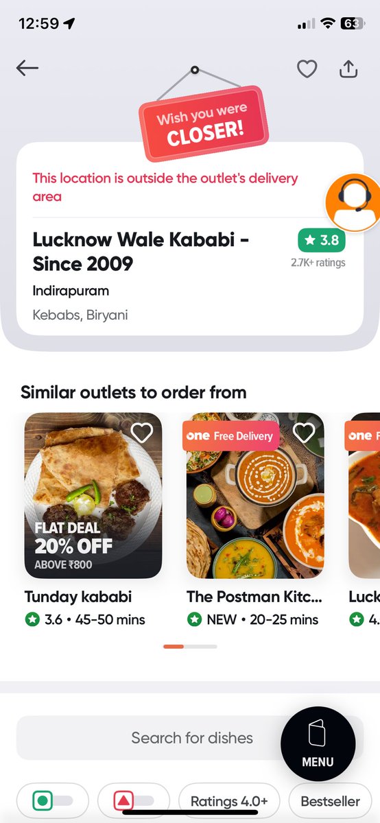 arnabsharma4891's tweet photo. Just had an unfortunate experience with @Swiggy. Ordered from a restaurant that doesn’t deliver to my location, only to find out after seeing a 97 min delivery time. Had to cancel, and they deducted the entire amount. #CustomerServiceFail #Swiggy https://t.co/7PwPLQuYK2