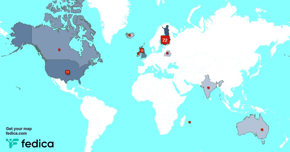 I have 1 new followers from Finland last week. See fedica.com/!PitkoSami
