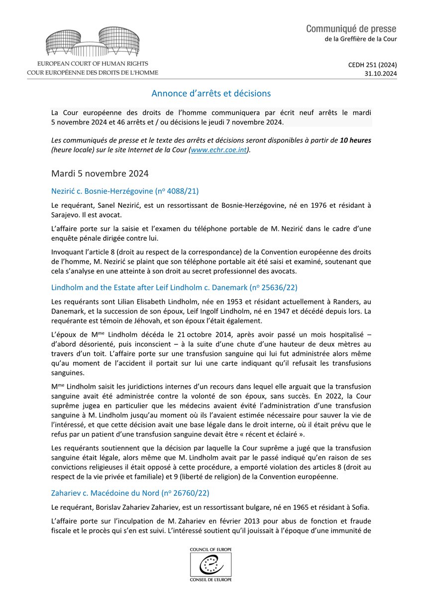 ECHR CEDH tweet media