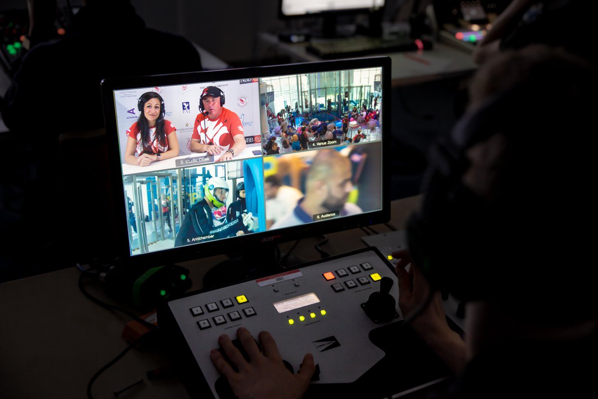 #TBT to 6 years ago when our crew streamed the World Cup of Indoor Skydiving from Bahrain. The requirement for a big impact show and a small visual presence led us to use five PTZs, minicams and an RF system to cover four days of the worlds best wind tunnel athletes.