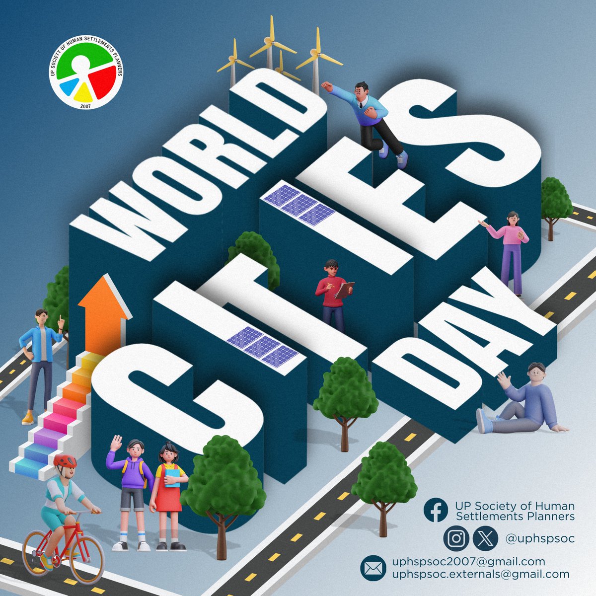 uphspsoc's tweet photo. Cities shape our future. This World Cities Day🌃, UP Society of Human Settlements Planners urges the youth to lead climate action. Let’s turn sustainability into reality and build resilient cities.🌅 

#WorldCitiesDay2024 
#UPHSPSoc https://t.co/EXGSRHCl30
