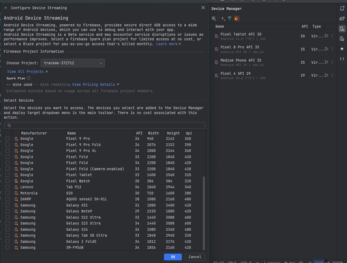 rhymezx_code's tweet image. #AndroidDev
Do you know that you can borrow a device from Firebase to test your app. 
The feature is called "Android Device Streaming"
In real life, it is like borrowing someone's real device to test your app.