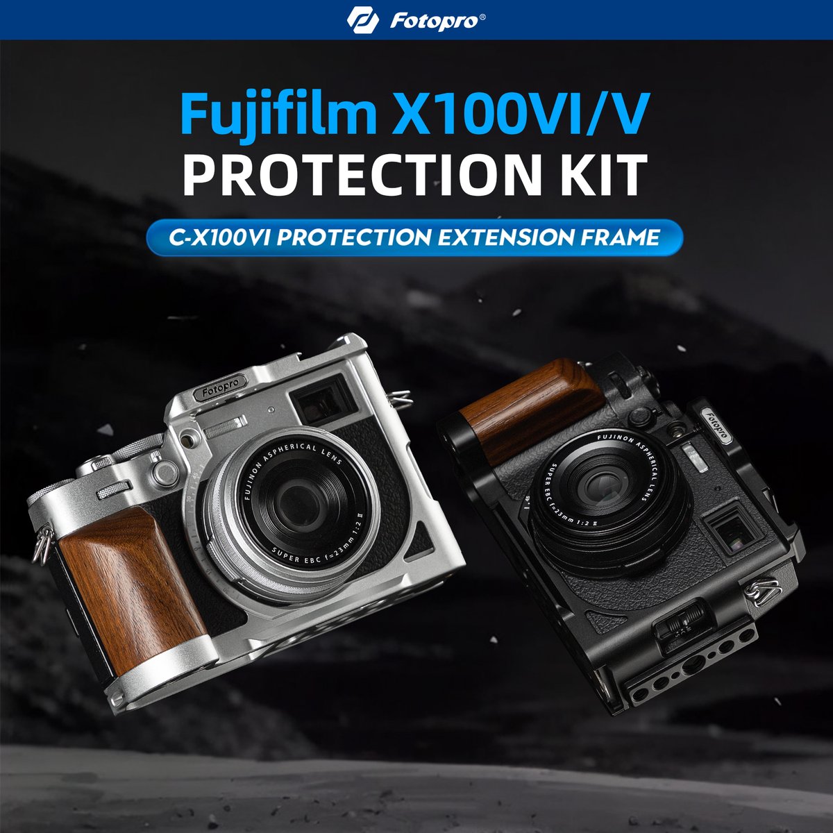 FotoproOfficial's tweet image. Introducing the C-X100VI Fujifilm Camera Cage 🆕⚡Keep your Fujifilm X100VI/X100V safe and stylish with the lightweight and sleek Protection Kit designed to enhance both style and handling!
✨Weights only 102g/0.22lbs

👇👇
fotopro.com/product/c-x100…

#fotopro #fujifilm #cameracage