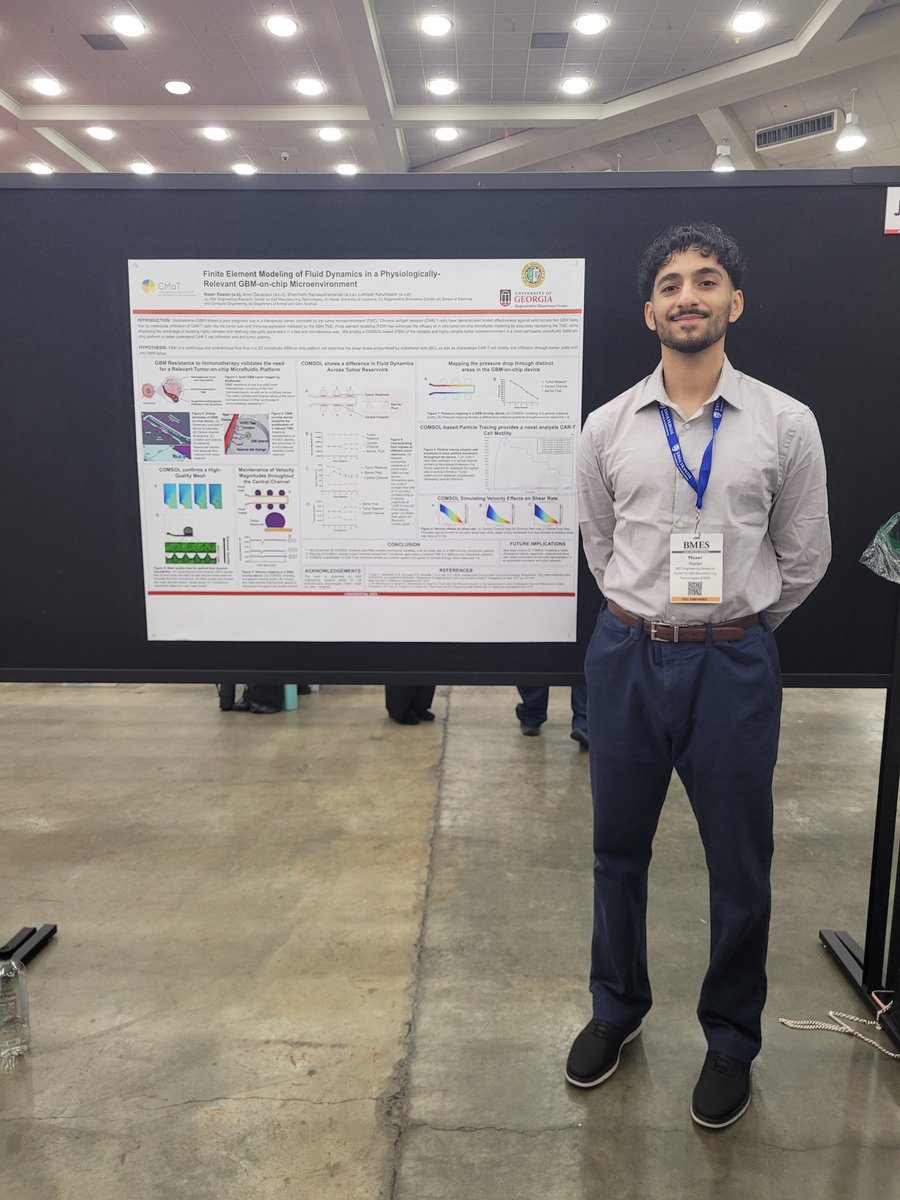 karumbaiahlab's tweet photo. Appreciation post to Shubhan Nagarkar (NanoBio REU) and Naser Raslan (CMaT REU) for excellent poster presentations at #BMES2024. Not to forget the hard work by mentors Ruiping Tang and Amin Davarzani/Shanmathi Ramasubramanian, respectively!
#KLab #RBC #BMES #UGA https://t.co/BiQt5ra4LX