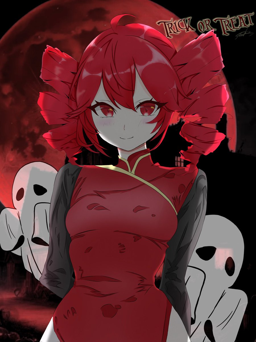 sa_f1256's tweet photo. ハロウィンイラスト🎃
#ハロウィン #halloween2024 
#HappyHalloween #重音テト #KasaneTeto 
#チャイナ服 #トリックオアトリート https://t.co/Zrh3Qhicn4