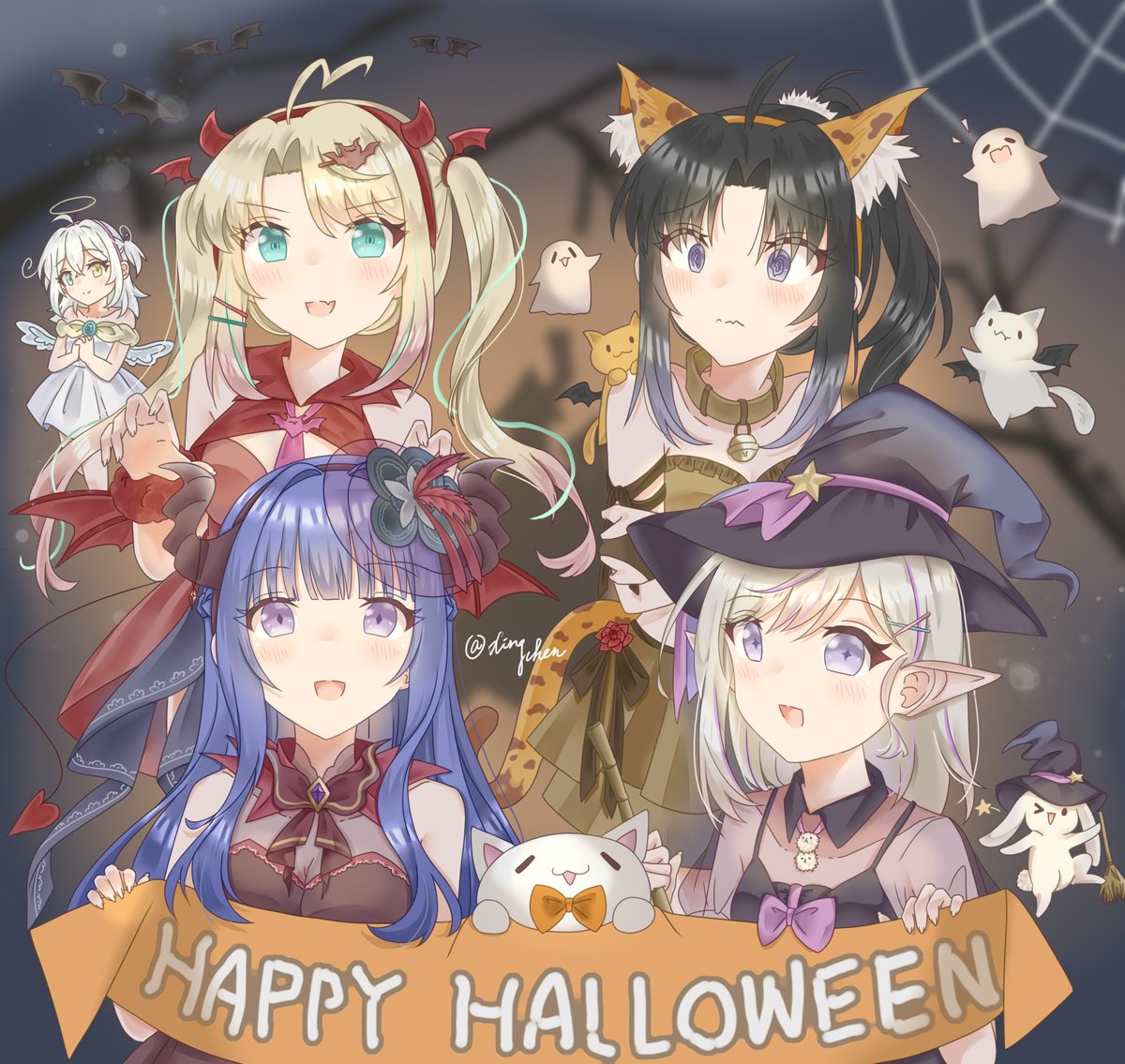 xingchen524's tweet photo. ハッピーハロウィン！
#イラスト #オリジナル #painting #drawing #絵画 #Halloween https://t.co/LCHAPxNgSu