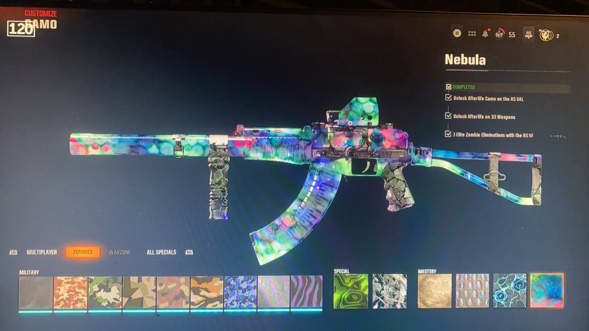 SSeniter__'s tweet photo. Worlds first to unlock nebula camo 😎 https://t.co/QBHL2aA5TD