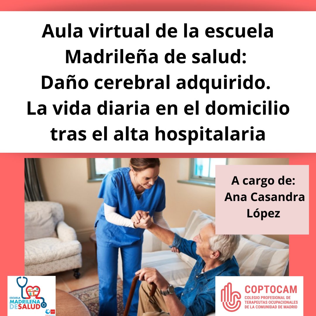La Escuela Madrileña de Salud y #COPTOCAM han organizado la sesión formativa:Daño Cerebral adquirido. La vida diaria en el domicilio tras el alta hospitalaria, el 5 de noviembre.Sesión impartid por la #terapeutaocupacional:Ana Casandra López.

Más info en nuestra web

#formación