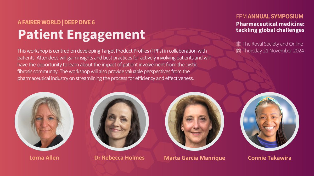 CF AMR Syndicate (@cfamrsyndicate) on Twitter photo ๐ข Next month, weโre speaking at the <a href="/FacultyPharmMed/">Faculty of Pharmaceutical Medicine</a> Annual Symposium! Weโll share insights on our TPP development, collaborating with those with lived experience, and the impact on R&D.
๐: fpm.org.uk/events/fpm-annโฆ
<a href="/lifearc1/">LifeArc</a> <a href="/MedDiscCat/">Medicines Discovery Catapult</a> <a href="/cftrust/">Cystic Fibrosis Trust</a> ๐ข Next month, weโre speaking at the <a href="/FacultyPharmMed/">Faculty of Pharmaceutical Medicine</a> Annual Symposium! Weโll share insights on our TPP development, collaborating with those with lived experience, and the impact on R&D.
๐: fpm.org.uk/events/fpm-annโฆ
<a href="/lifearc1/">LifeArc</a> <a href="/MedDiscCat/">Medicines Discovery Catapult</a> <a href="/cftrust/">Cystic Fibrosis Trust</a>