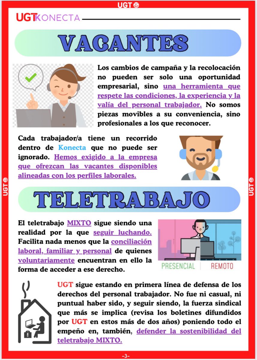 ugtkonectabto's tweet photo. BOLETÍN UGT KONECTA TODAY
Octubre '24
#UGT #konecta #octubre #Boletin #KONECTATODAY
🔹Vacaciones
🔹NPS
🔹Vacantes
🔹Teletrabajo
🔹libre x Festivo https://t.co/2i781bIVLo
