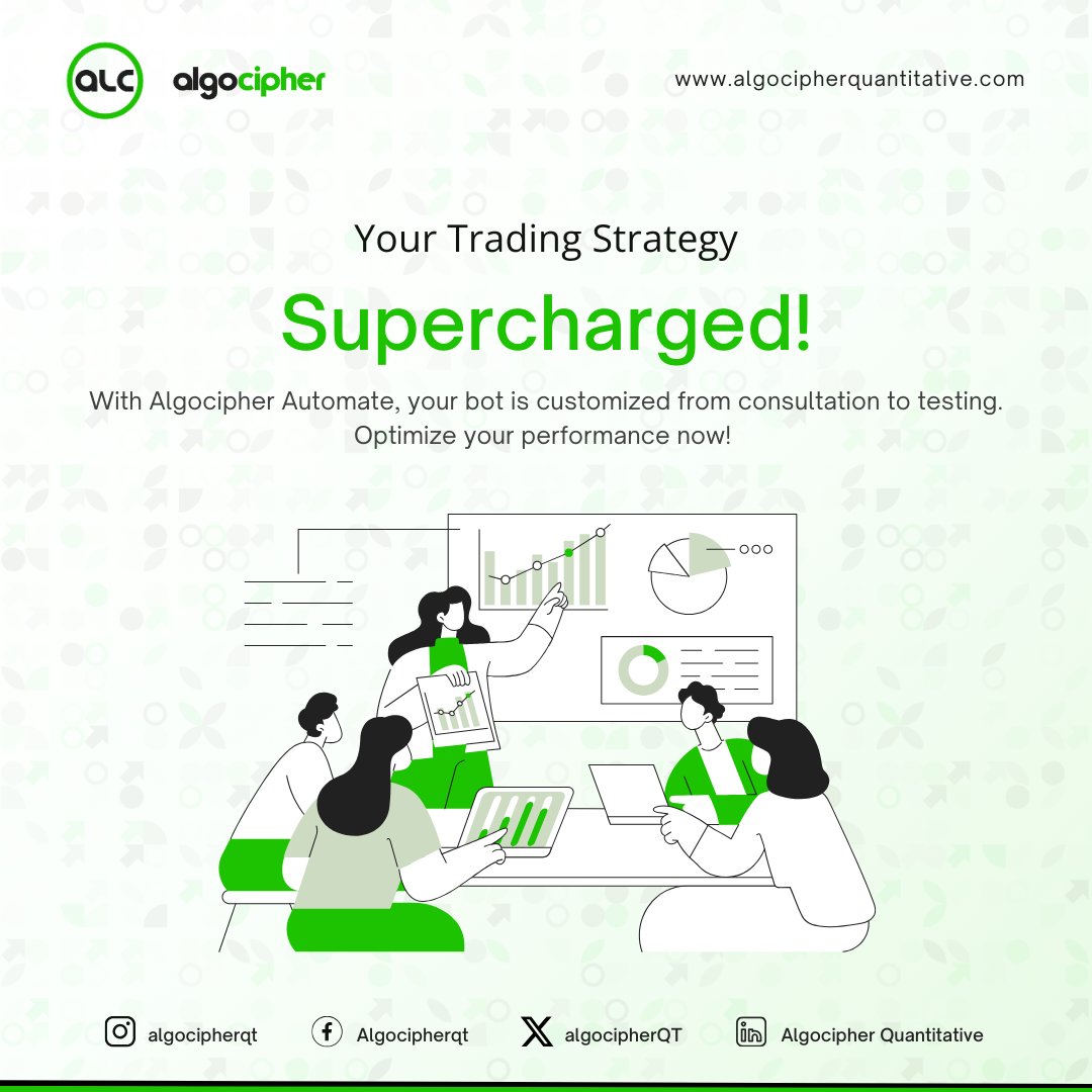 algocipherQT's tweet image. Your Trading Strategy, Supercharged!   

With Algocipher Automate, your bot is customized from consultation to testing. Optimize your performance now!  

 #algocipherquantitative #thealgocipheradvantage #tradingautomation #FutureOfTrading #NoMoreManual #AutomatedTrading