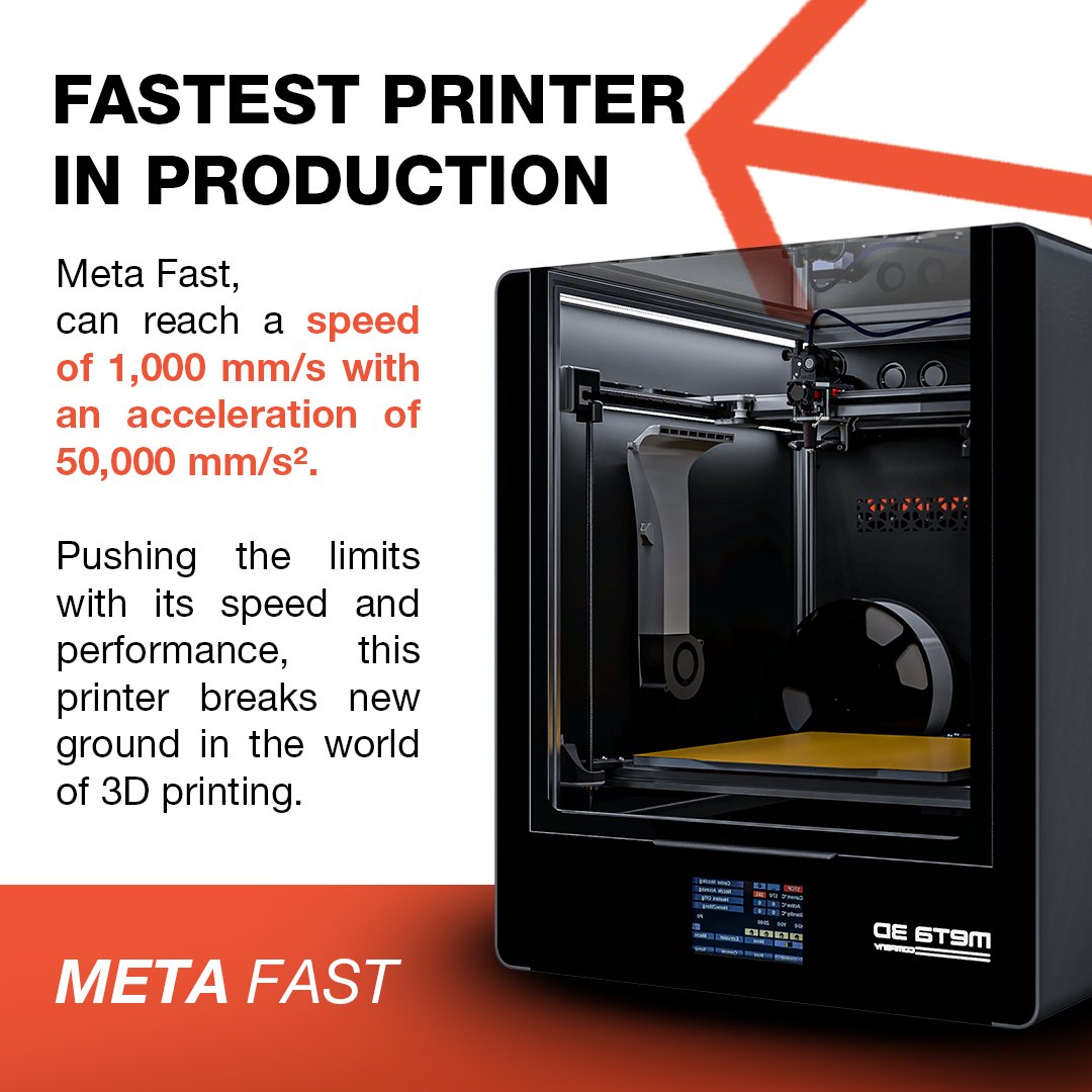 Meta3DCompany's tweet photo. META FAST, hız sınırlarını zorlayarak 1.000 mm/sn hıza ve 50.000 mm/sn² ivmeye ulaşabilir. Bu yazıcı, performansıyla 3D baskı dünyasında çığır açıyor.

#MetaFast #SpeedIn3DPrinting #Innovation #3DBaskı #Teknoloji https://t.co/Su3StI4Tc2