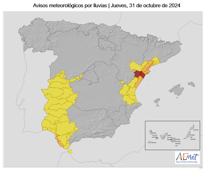 IGeociencias's tweet photo. Se está reproduciendo en la provincia de Castellón el 
mismo patrón de lo que ocurrió ayer en Valencia, tormentas estacionarias próximas a la costa. Mucha precaución por crecidas e inundaciones https://t.co/YXHTi8VT4u