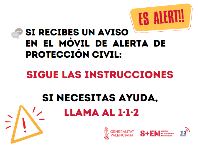🔴En alerta roja, si el riesgo es inminente, recibirás un aviso de Protección Civil.

➡️Sigue las recomendaciones y en caso de emergencia llama al 1·1·2