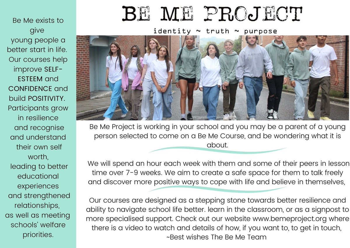DorkingPriory (@dorkingpriory) on Twitter photo The Be Me project runs school courses supporting mental wellbeing and improving confidence,
self-esteem and positivity.
We are extremely grateful that the Be Me Project has been working with our student over a number of years & continue to do so.
<a href="/PrioryAssistH/">Prioryassistanthead</a> The Be Me project runs school courses supporting mental wellbeing and improving confidence,
self-esteem and positivity.
We are extremely grateful that the Be Me Project has been working with our student over a number of years & continue to do so.
<a href="/PrioryAssistH/">Prioryassistanthead</a>