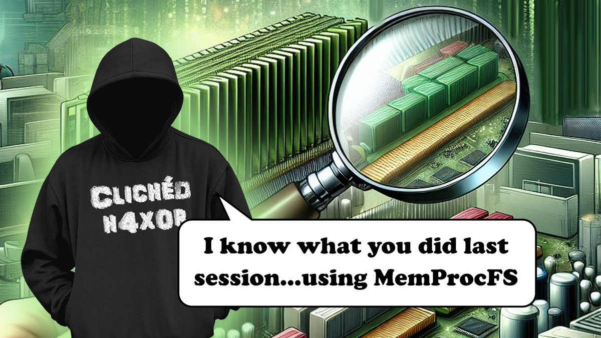 Pen Test Partners (@pentestpartners) on Twitter photo Memory mounting with MemProcFS? This changes everything...
Our Luke Davis dives into MemProcFS in our latest blog, exploring how this tool has transformed memory forensics. MemProcFS allows memory dumps to be mounted and browsed like file systems, making complex memory Memory mounting with MemProcFS? This changes everything...
Our Luke Davis dives into MemProcFS in our latest blog, exploring how this tool has transformed memory forensics. MemProcFS allows memory dumps to be mounted and browsed like file systems, making complex memory