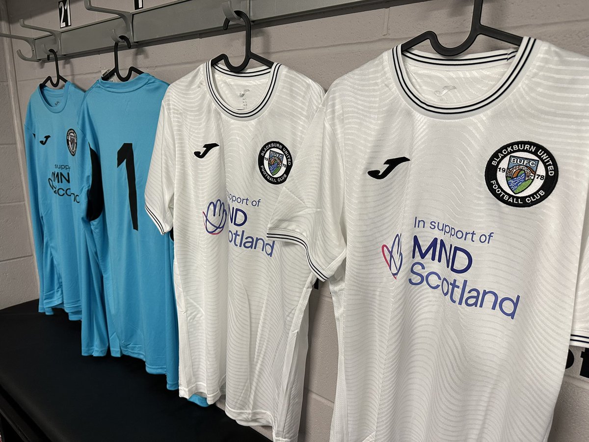 👀

Our new alternate kit has arrived. The boys will be proud supporters of <a href="/MNDScotland/">MND Scotland</a> who are working towards a world without MND.

It’s such an important charity and one close to the heart of many at Blackburn United.

Look out for the ‘whiteout’ debut at a game soon! 🥶