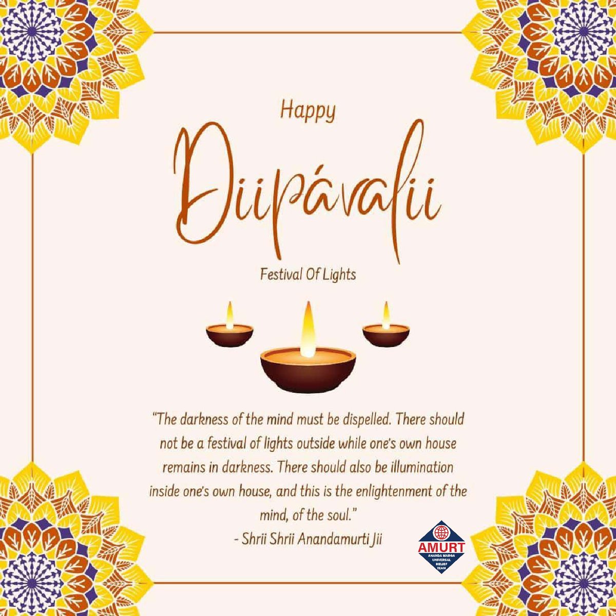 Happy Diwali from AMURT family to you. May the beauty of Diwali fill your world and your heart, with joy. Wishing you a happy and prosperous festival of colors. 
#DiwaliCelebration #Diwali2024