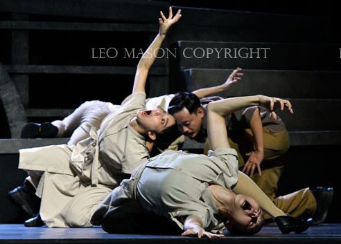 #Leo Mason dance.com 30th October. #LOVE IN ACTION by Japanese writer/director Hideki Honda. Performed by Hideki Nada Company depicting The Second World War bombing of Nagasaki at #Sadlers Wells London UK.#
