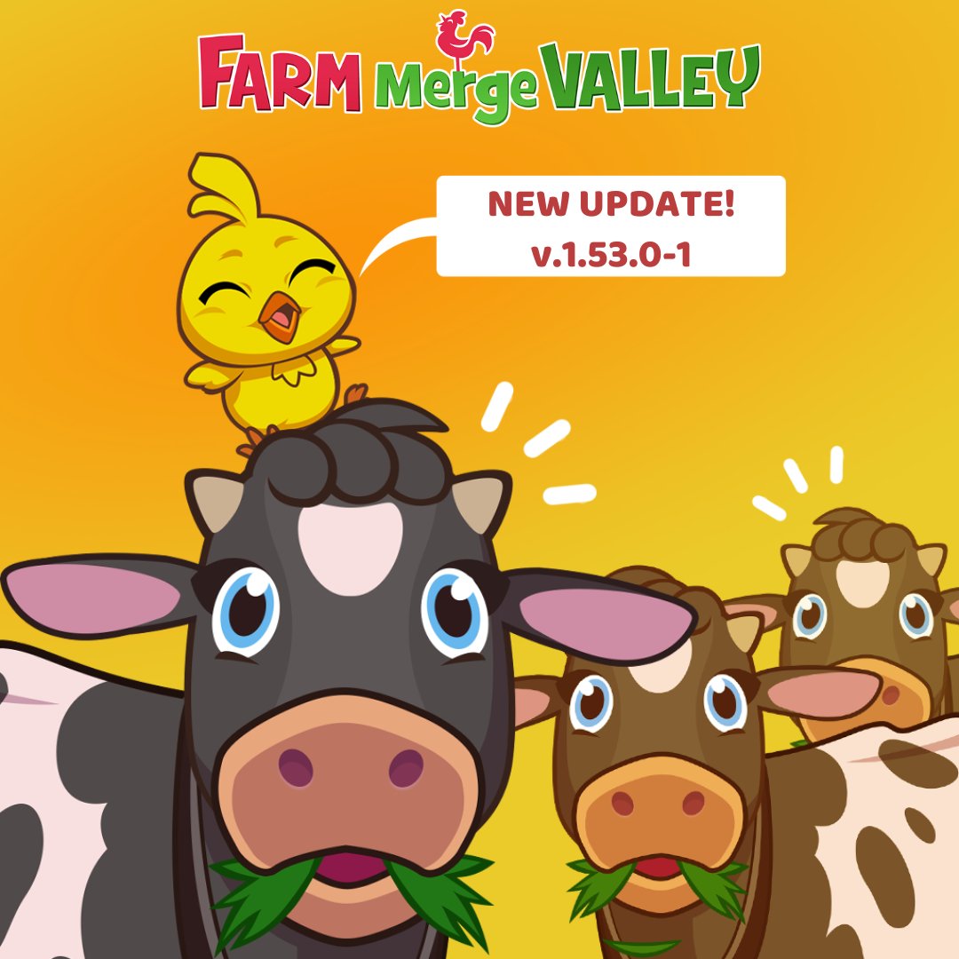 Hey Farmers! We’ve released a new update (v1.53.0-1) to #FarmMergeValley! This new patch brings a new premium area and various improvements for Discord. Join our Discord server to read all the new changes and share your feedback! ✉️

👉 discord.gg/farm-merge-val…