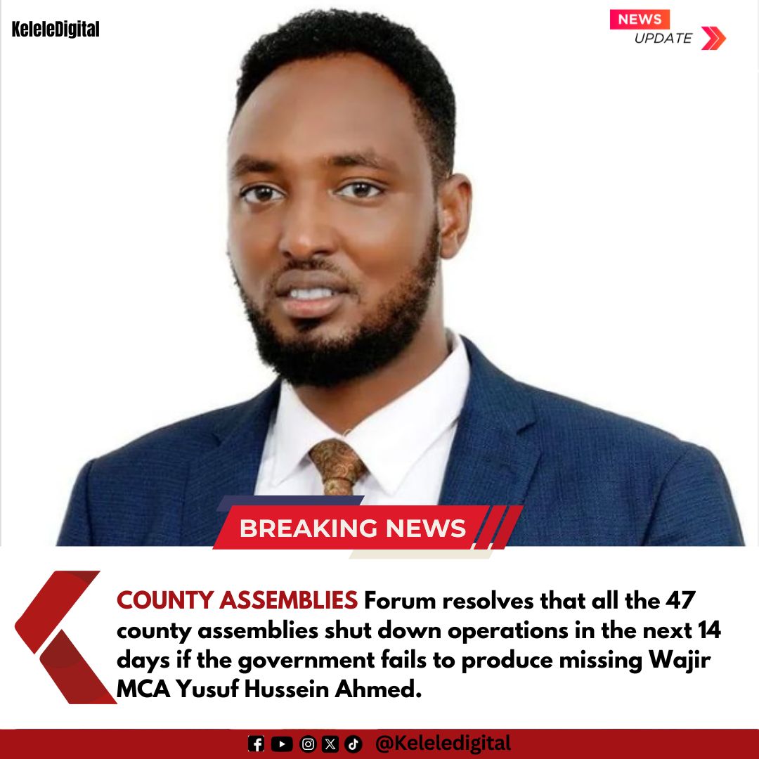 KeleledigitalK's tweet photo. COUNTY ASSEMBLIES Forum resolves that all the 47 county assemblies shut down operations in the next 14 days if the government fails to produce missing Wajir MCA Yusuf Hussein Ahmed.#FreeAoko #JoinSHARevolution #SHARevolution #MuthumaSpeaks #Ruto #RigathiGachagua #BoycottSafaricom #keleleupdates #keleledigital
@followers #IMFmeetings