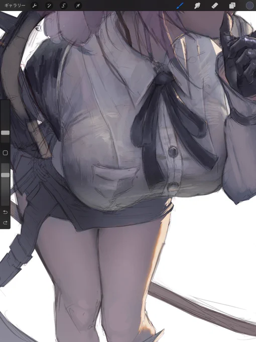 あまり描くことのない大きなおぱいに挑戦中