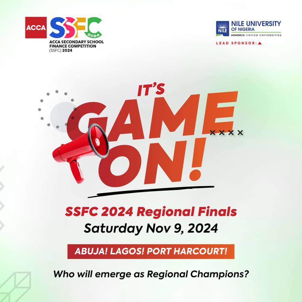Julian_dee's tweet photo. The SSFC 2024 Regional Finals is here, and this year’s quiz promises to be more thrilling and more impactful than ever!

On Saturday, November 9, selected schools from across three regions will battle for the prestigious title of Regional Champions.

In Abuja, Lagos, and Port Harcourt, each team will bring their knowledge, strategy, and undeniable school spirit to the stage.

So, rally your friends and get ready to cheer them on— everything’s on the line! 🏆 

Which school are you rooting for?
Cc:@woye1
