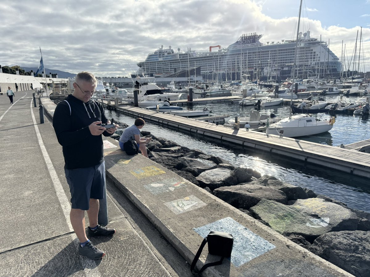 cruiseshowuk's tweet photo. Launched the drone here in Ponta Delgada! Captured stunning shots of @CelebrityCruise Ascent and the vibrant coastline below. The views are unreal! https://t.co/hEXvqQA2dT