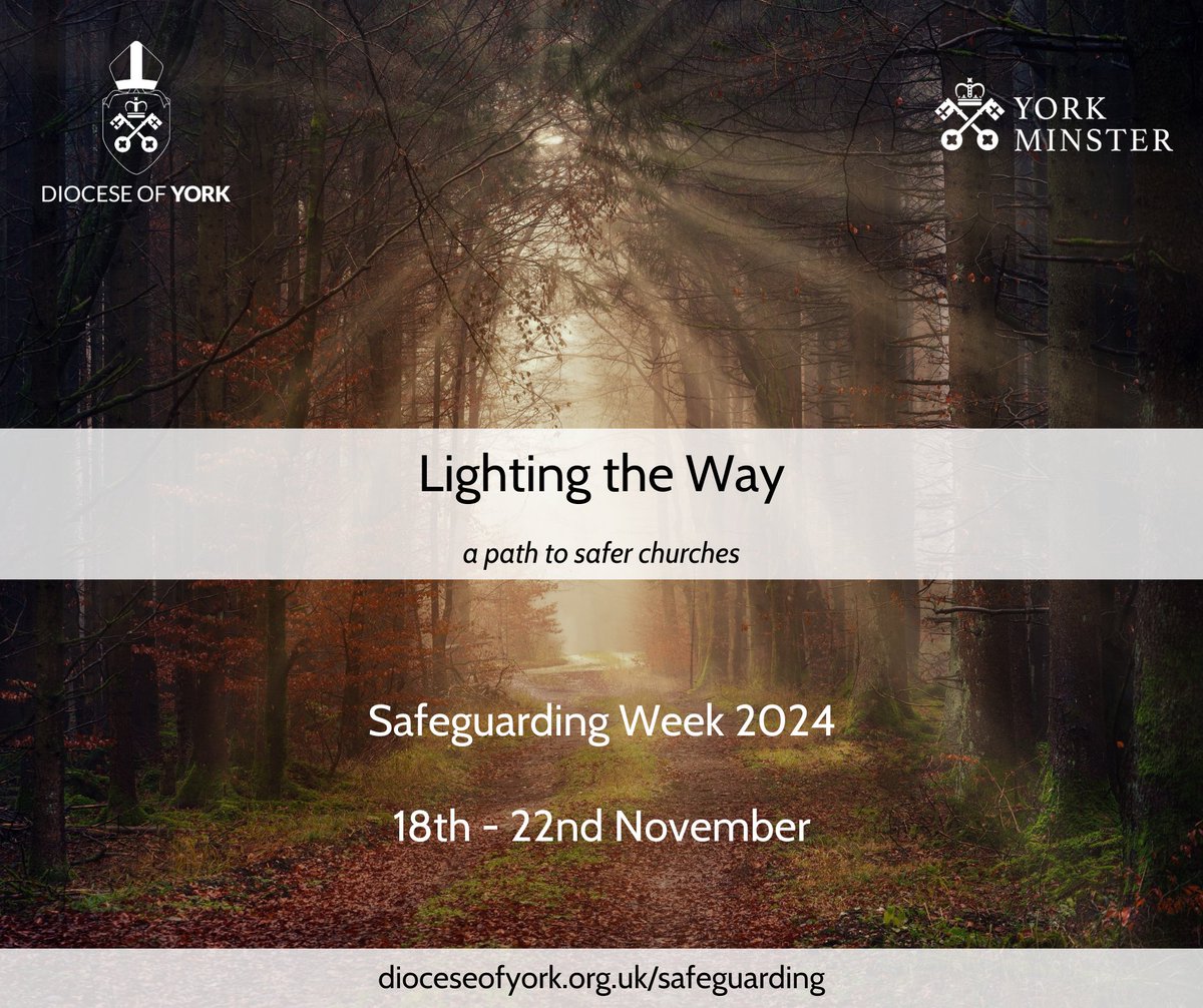 Safeguarding week is coming up soon!

With 13 sessions ranging from theology to demntia, anyone is welcome to join as we walk this path to safer churches together.

Find out more and book sessions here: dioceseofyork.org.uk/safeguarding-w…